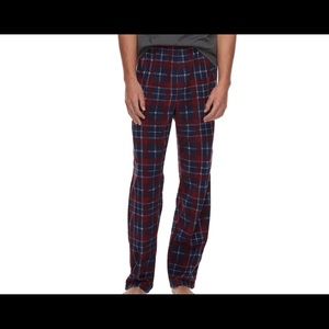 🆕 Patterned Microfleece Pants Burgundy Navy Plaid